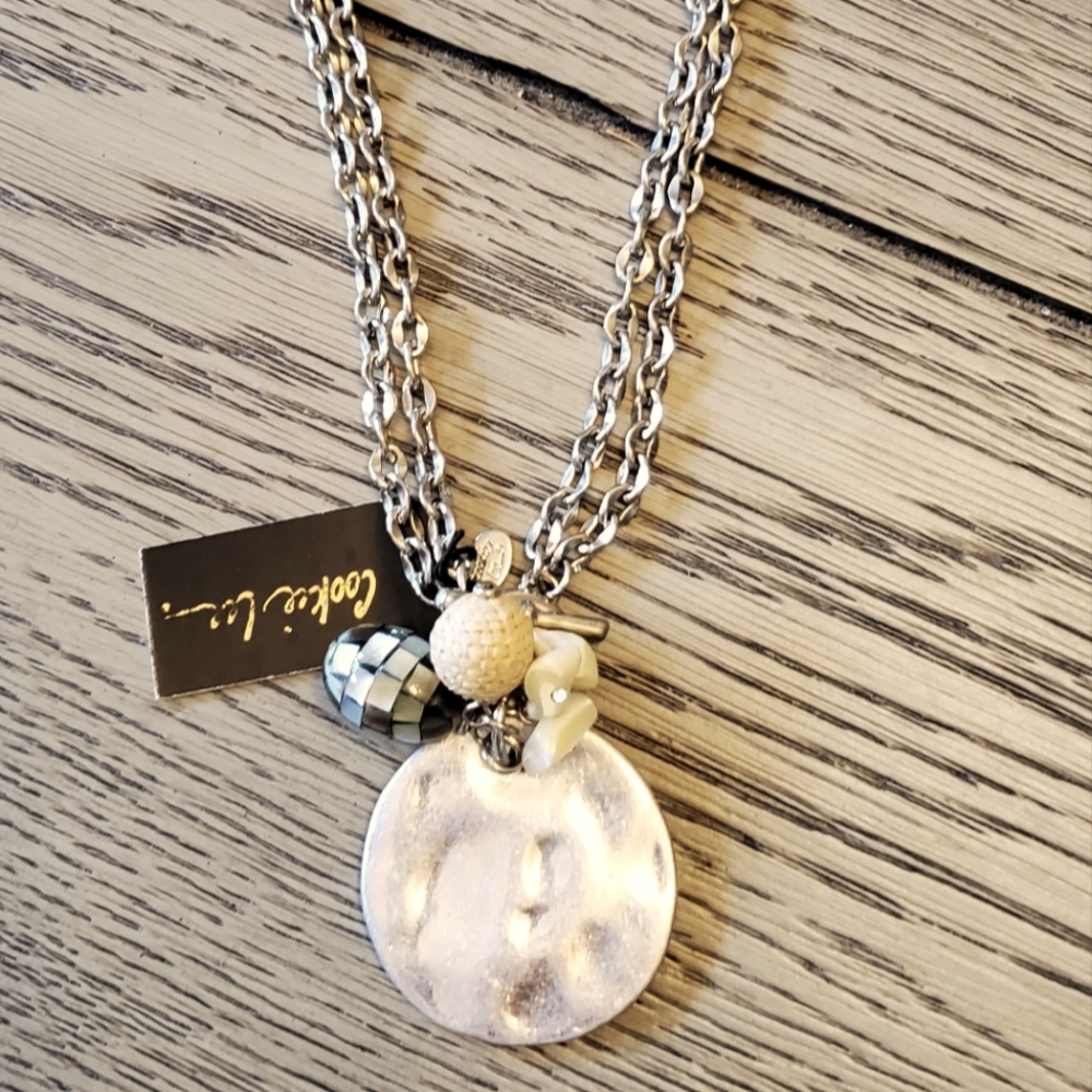 Cookie Lee NEW Shell and Raffia Necklace